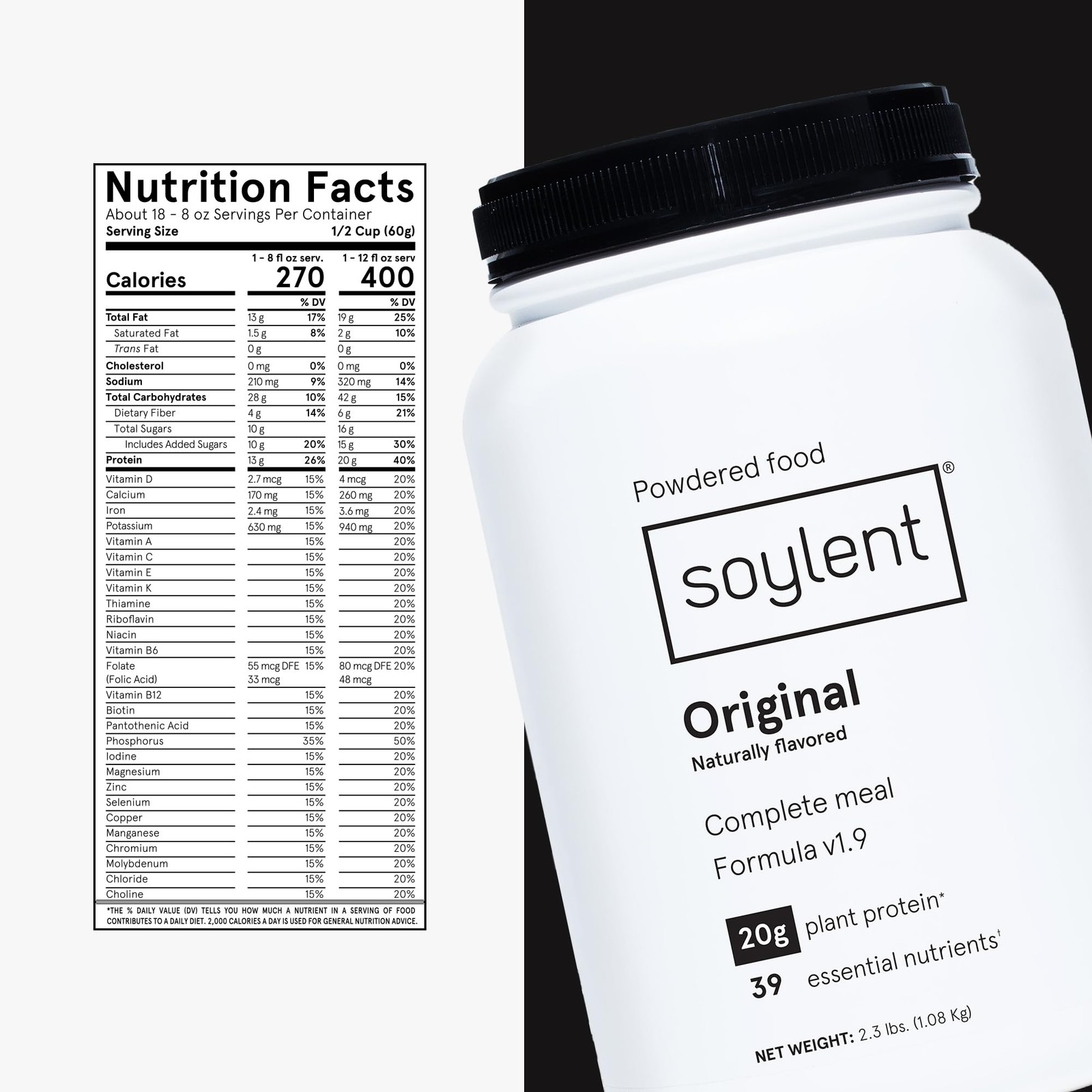 Soylent Complete Nutrition Meal Replacement Protein – Vegan