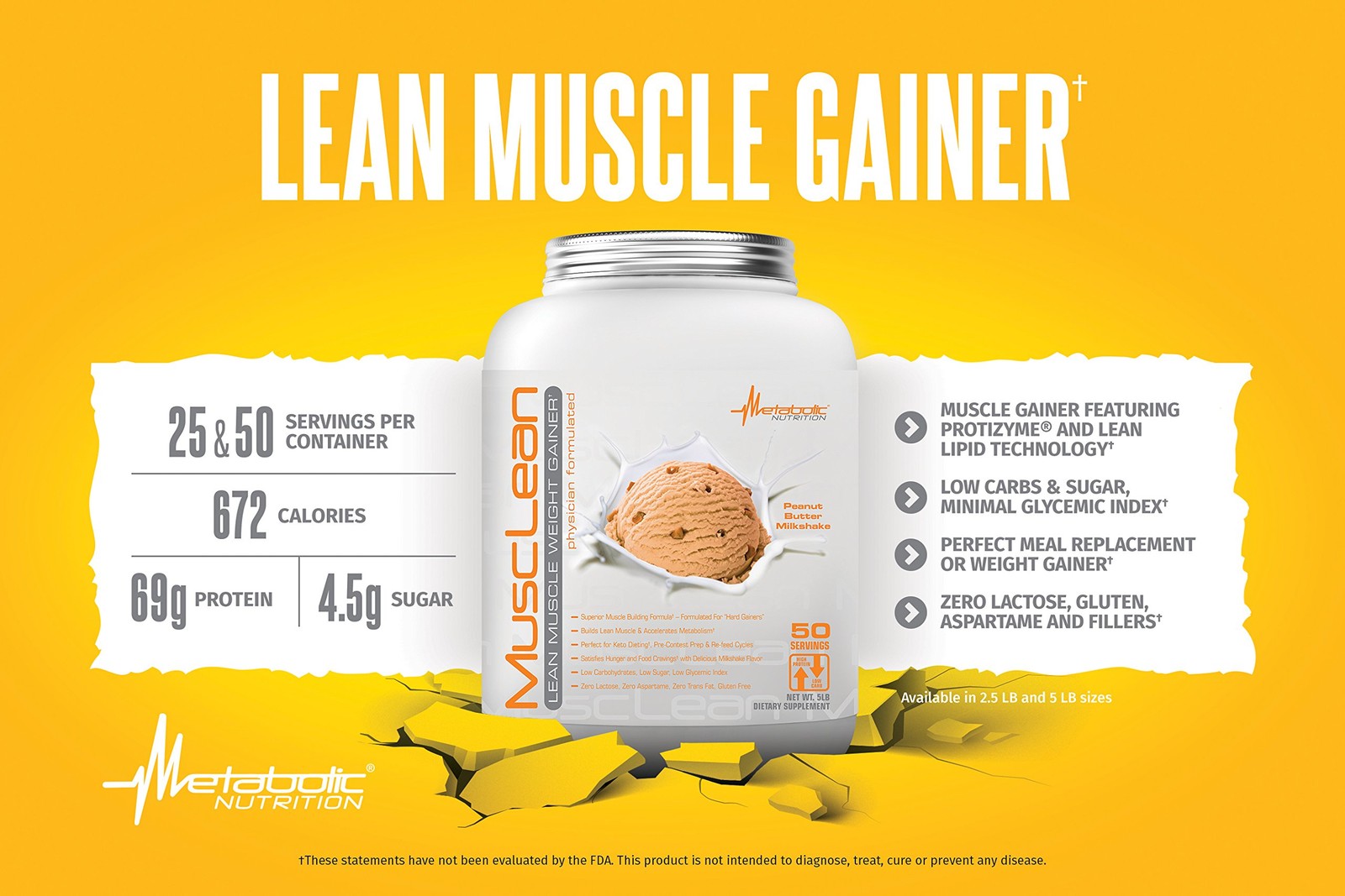 Metabolic Nutrition – Musclean – Milkshake Whey High Protein Meal Replacement