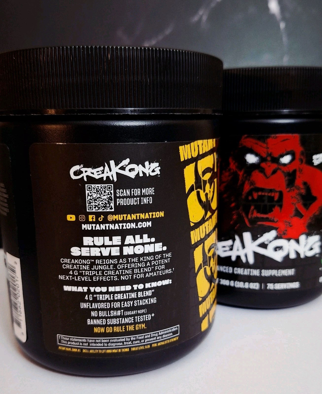Mutant Creakong, 75 Servings, 2 Tubs, Tri-Creatine Blend, Unflavored, 08/2028✨️