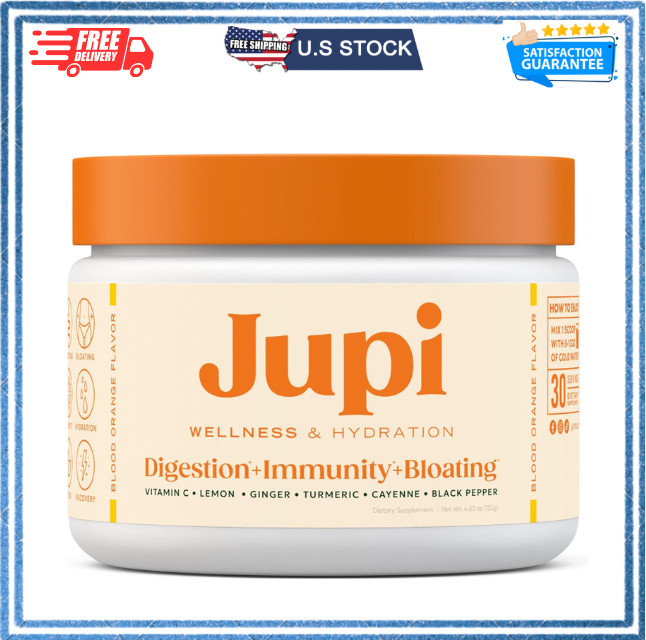 Jupi Hydration Powder Turmeric & Ginger, Vitamin C, Citrus, 30 Servings