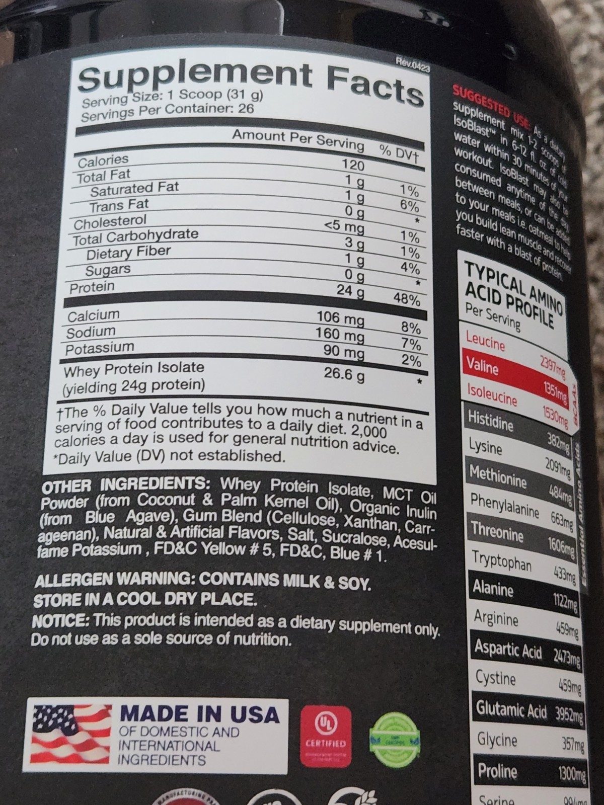 Apollon Nutrition Whey Isolate Protein Pistachio