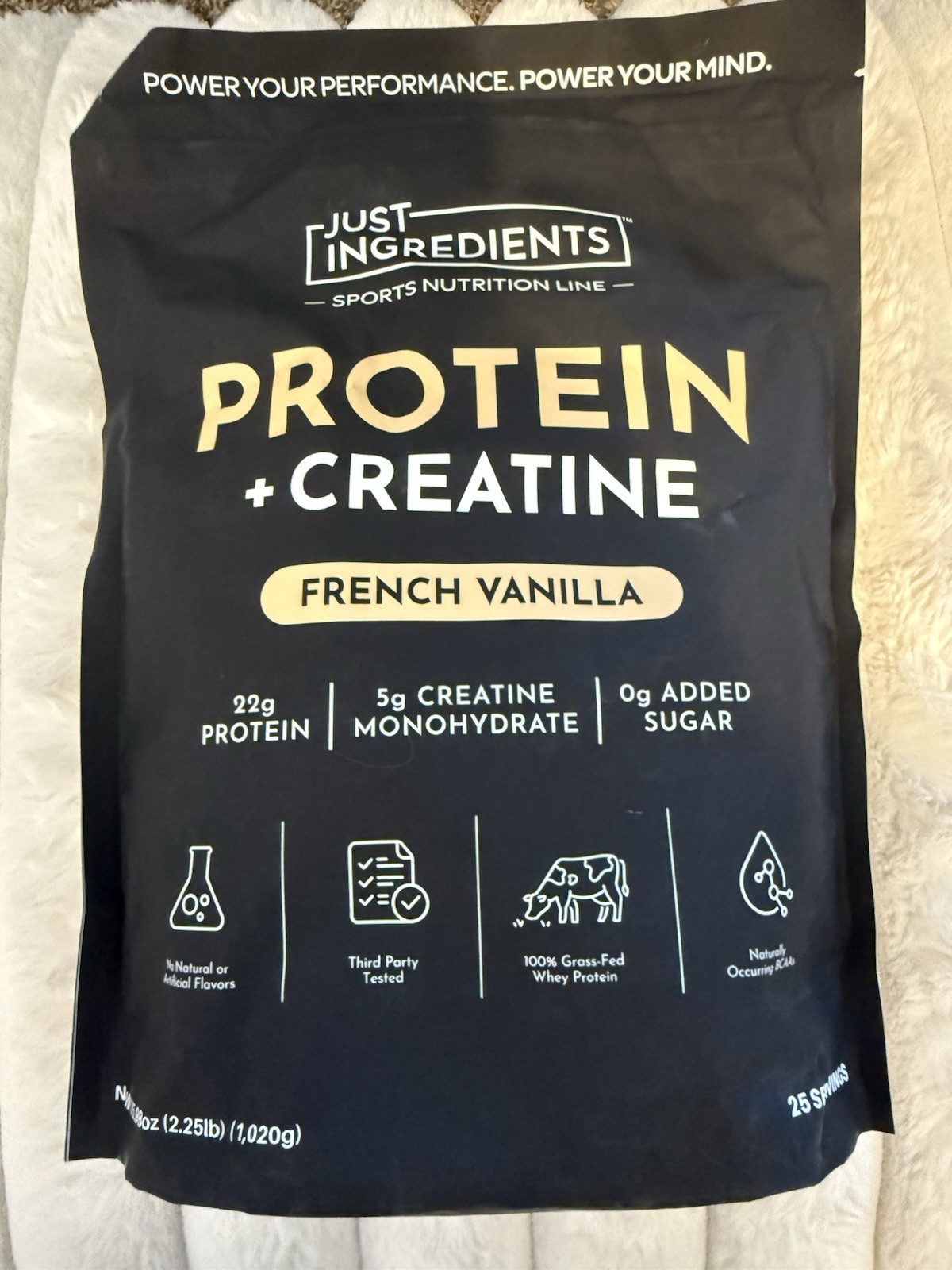 Wow😨😱 1 JUST-INGREDIENTS -SPORTS NUTRITION LINE-French Vanilla+Creatine 05/27