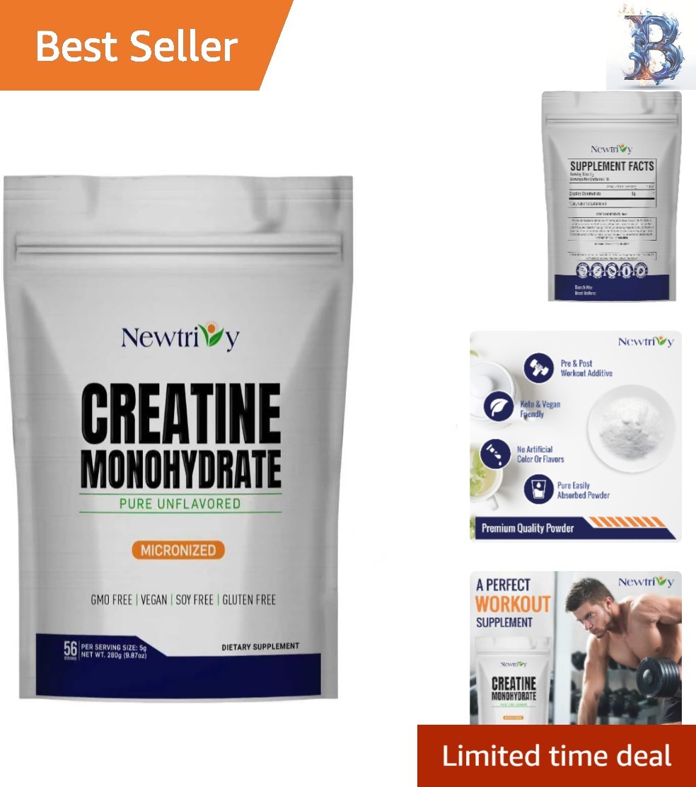 Unflavored Micronized Creatine Monohydrate 280g for Enhanced Performance
