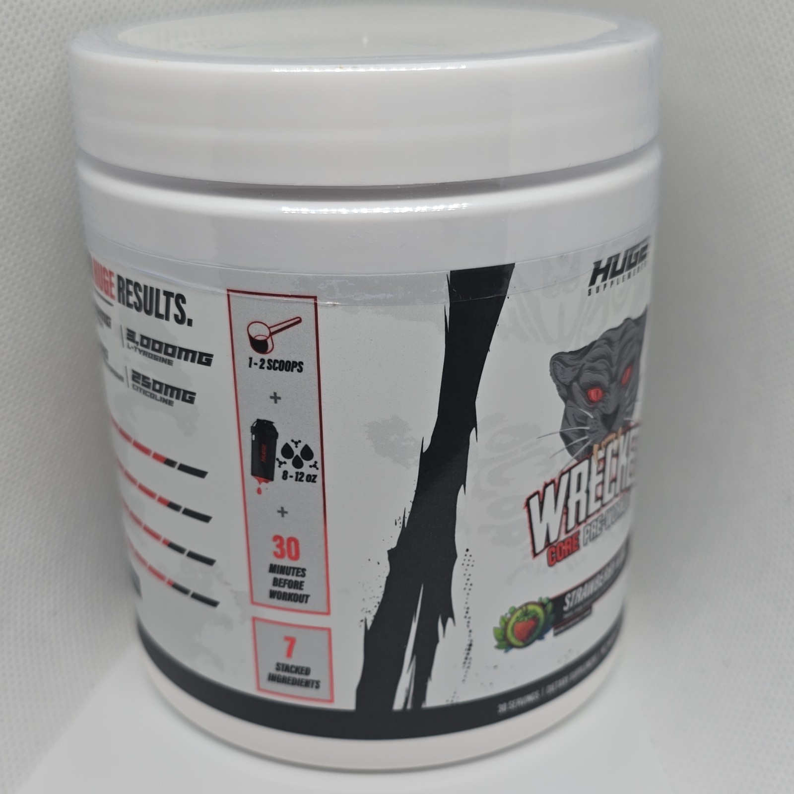 Huge Supplements Pre-Workout Powder Strawberry Kiwi L-Citrulline Beta Alanine