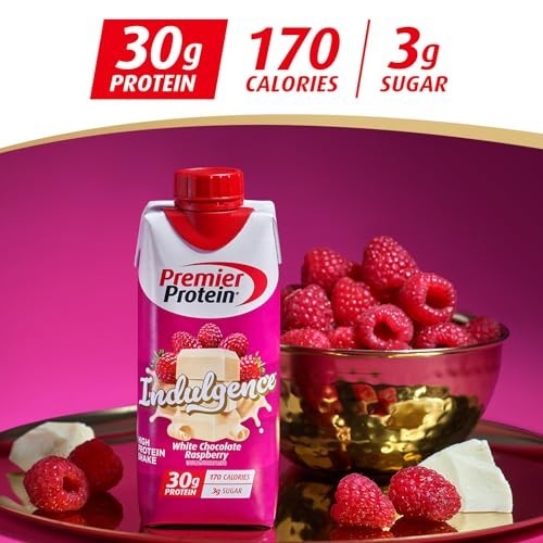Premier Protein Shake INDULGENCE, White Chocolate Raspberry, 30g Protein, 170