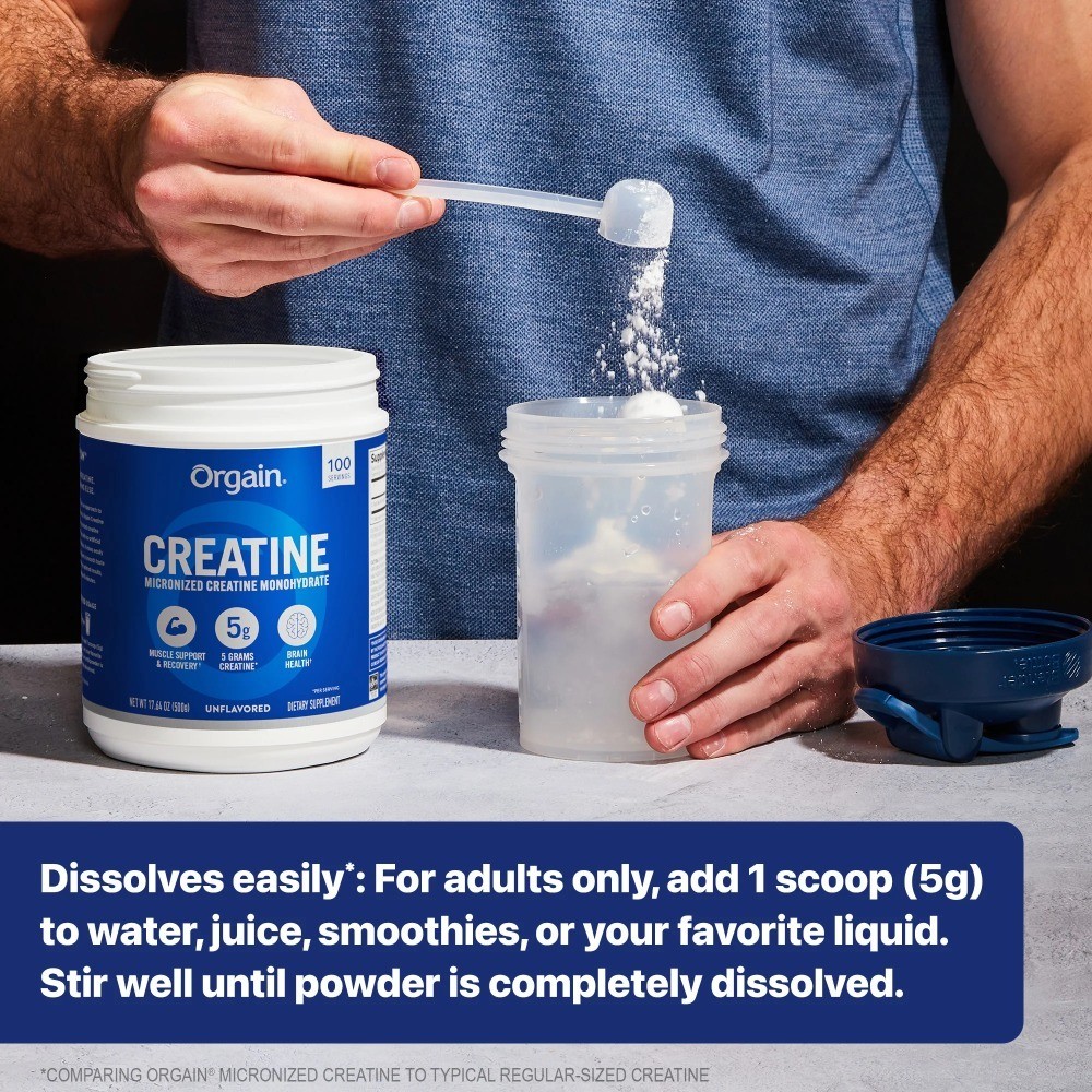 Creatine Monohydrate Micronized Powder Unflavored 100 Servings 17.64 oz Pure