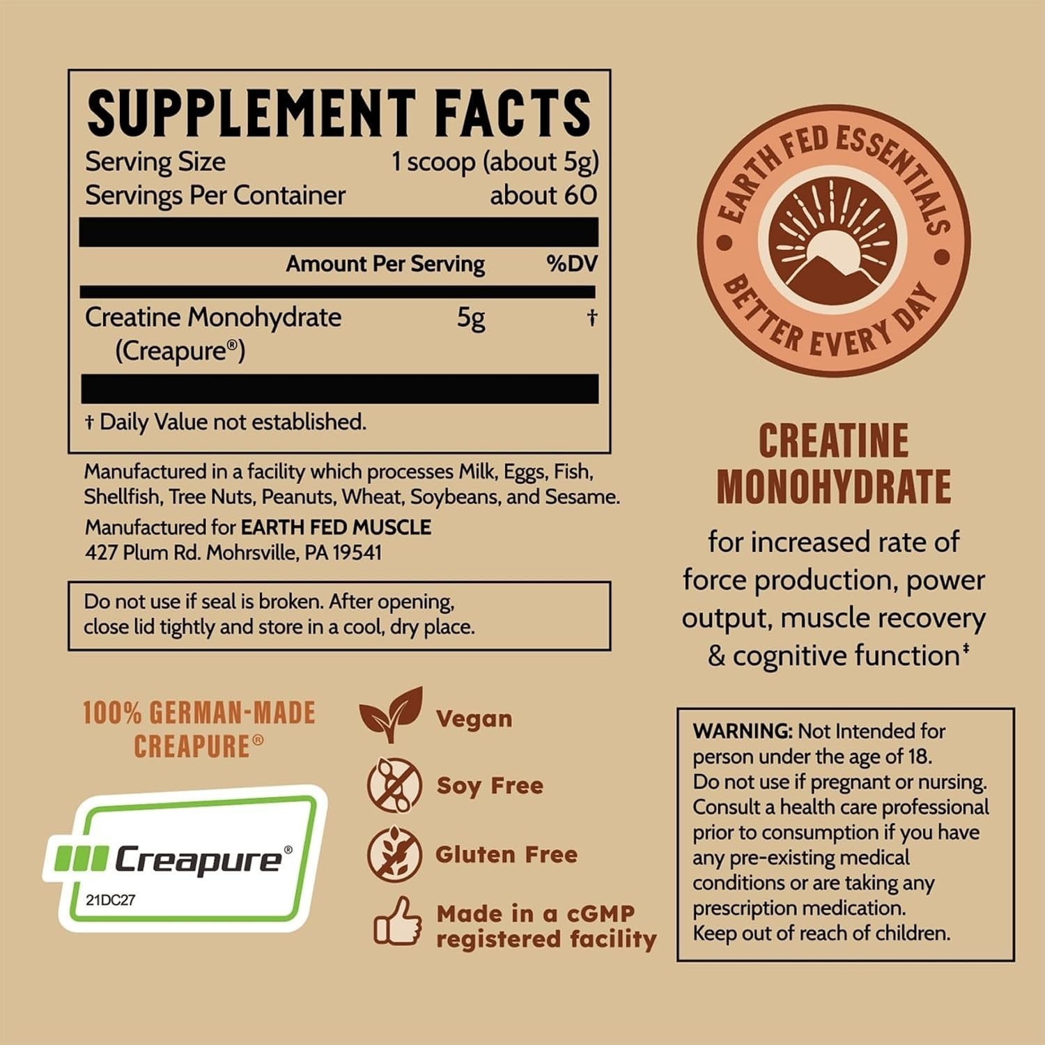 Creatine Monohydrate for Muscle Growth – Unflavored