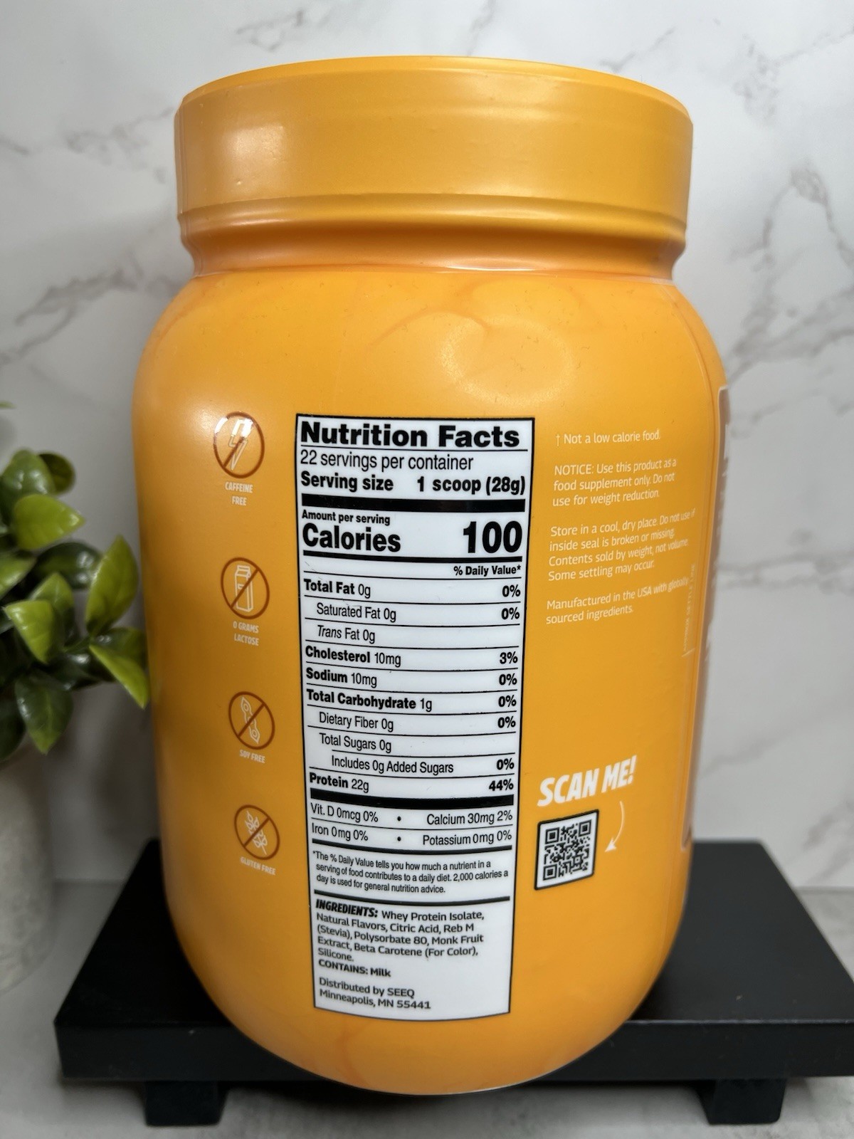 SEEQ Clear Whey Protein Isolate Powder Mango Pineapple 21.73oz 22 Serv Exp 09/27