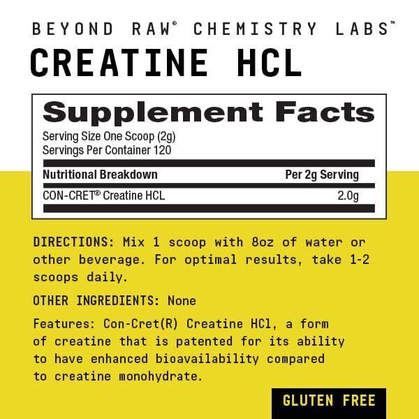 Beyond Raw Creatine HCL Ultra Concentrated 60 Servings for Peak Performance