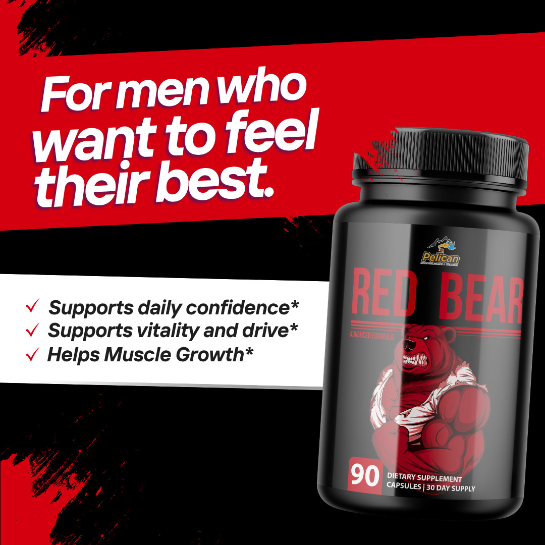 Red Bear- Bodybuilding & Men’s Health Support- 12 Bottles- 1080 Capsules