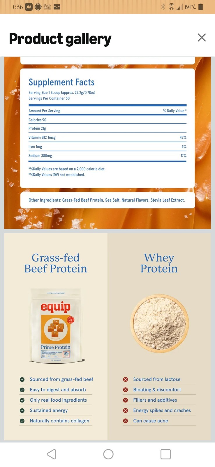 Equip Prime Protein, Salted Caramel, 21g Protein Per Scoop