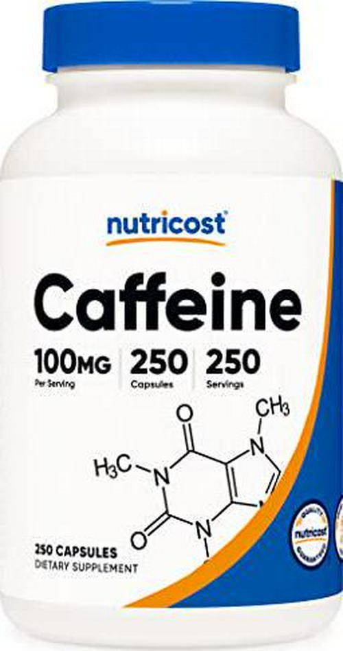 Nutricost Caffeine Pills 100mg Per Serving, 250 Capsules