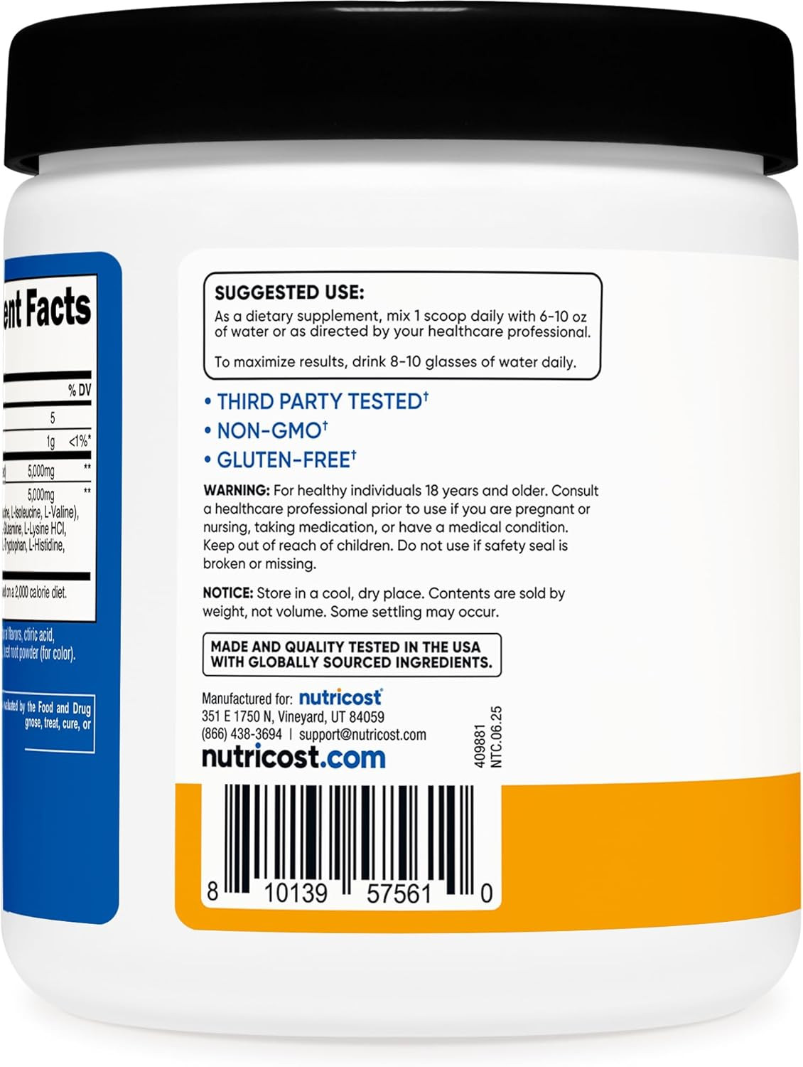 Creatine + Aminos 30 Servings (Peach Mango Flavored) – 5,000Mg Creatine Monohydr