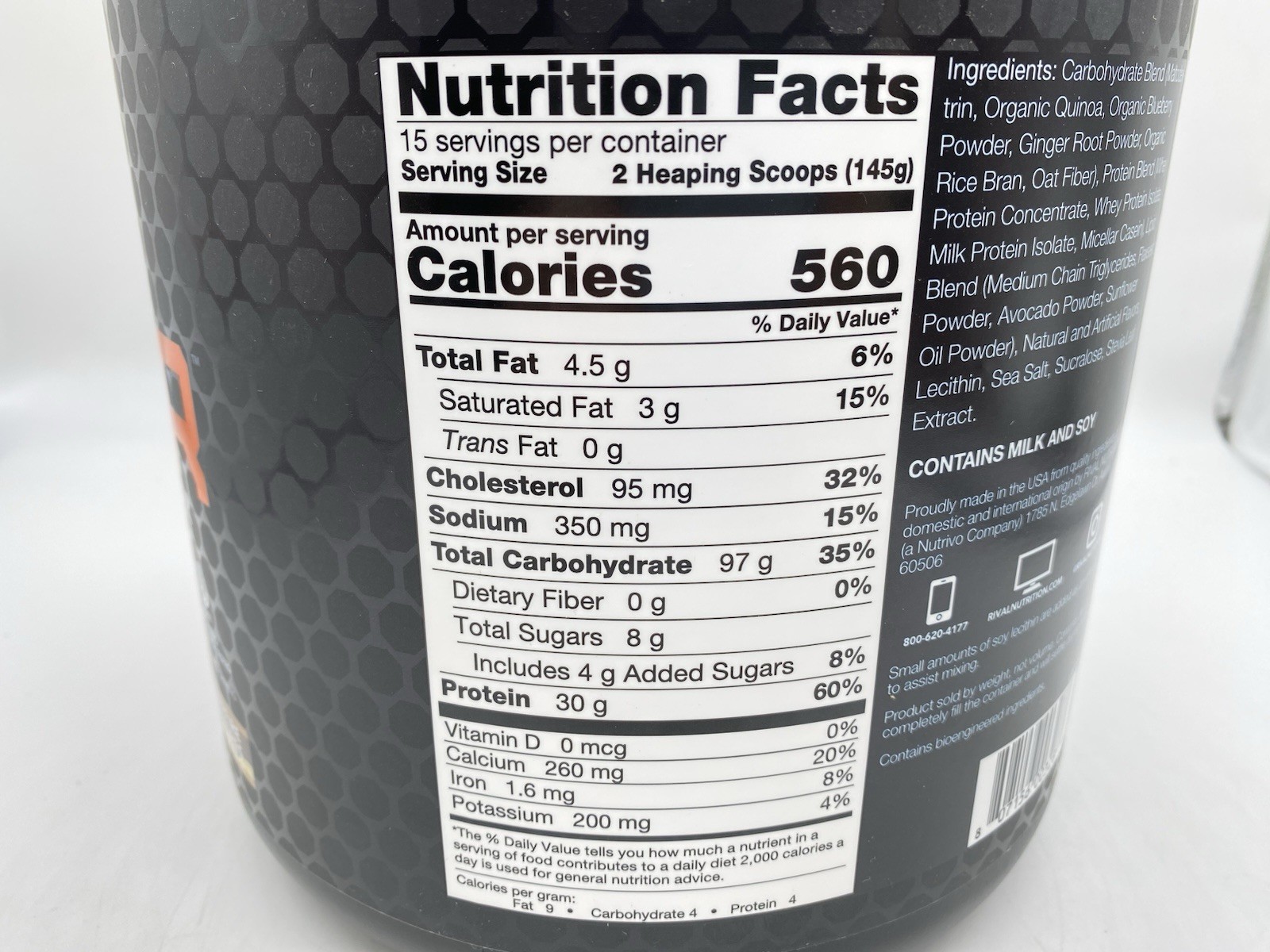 Rival Nutrition Clean Gainer High Protein -Campfire S’Mores 5Lbs
