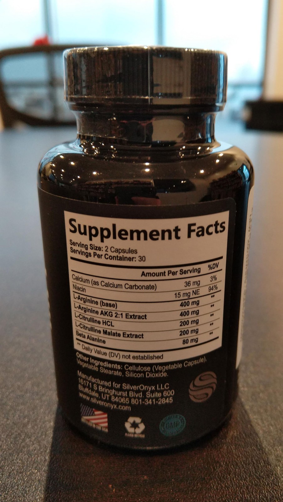 Nitric Oxide Supplement NO Booster 1300mg L Arginine & L Citrulline 60 Caps