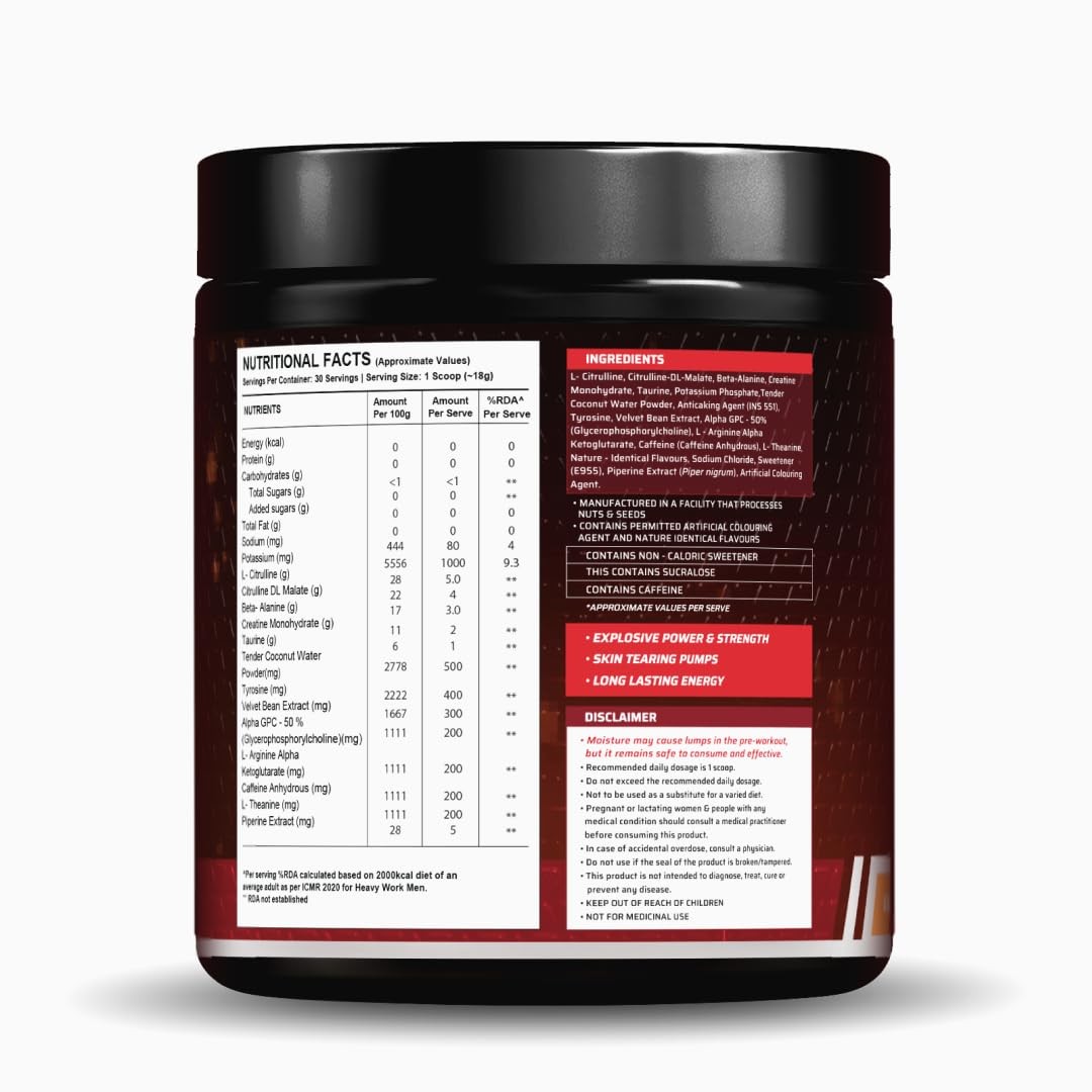 Dynamite Extreme Pre Workout 30 Servings Valencia Orange High-Stim 540g
