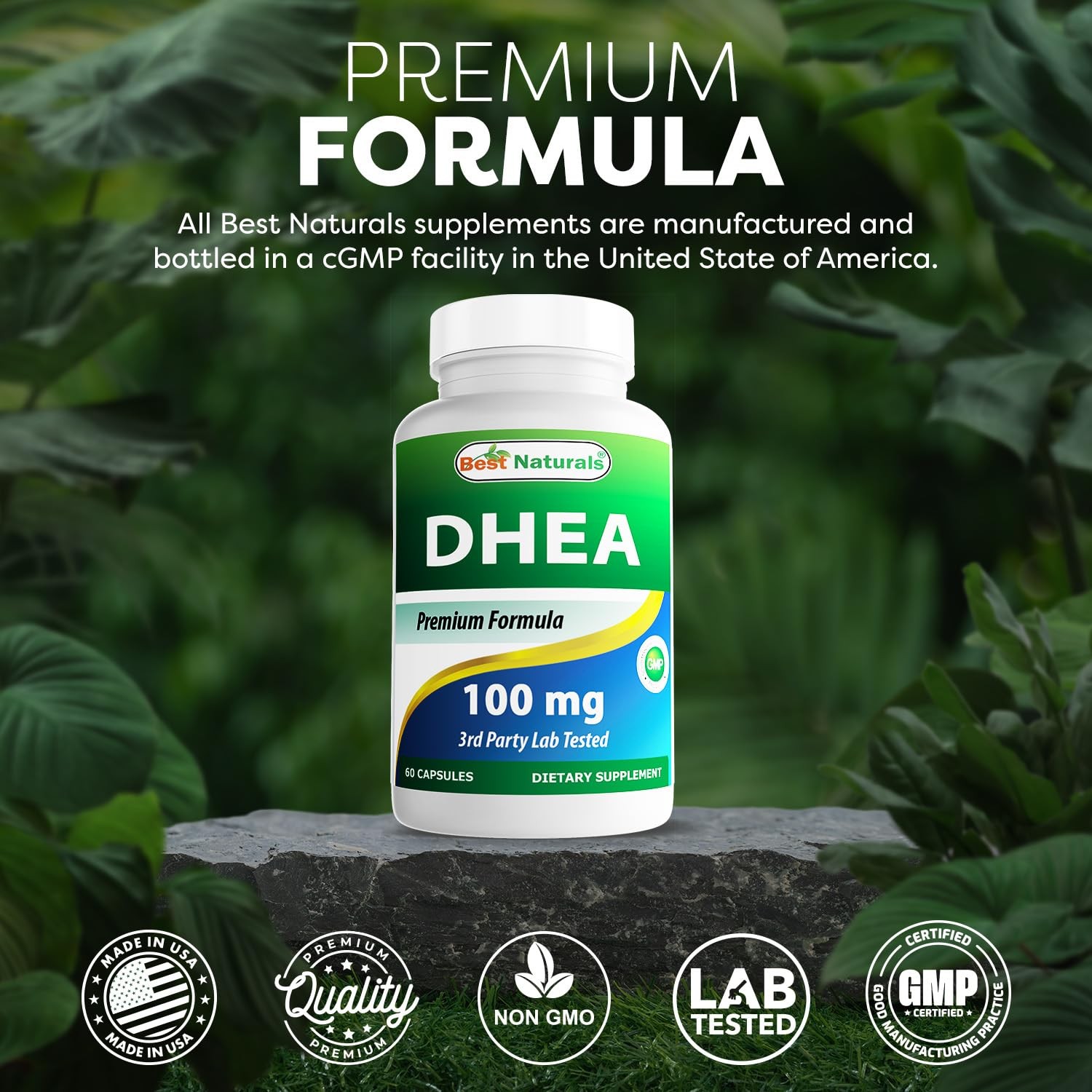 DHEA 100mg Supplement 60 Capsules – Supports Balanced Hormone Levels for Men & W