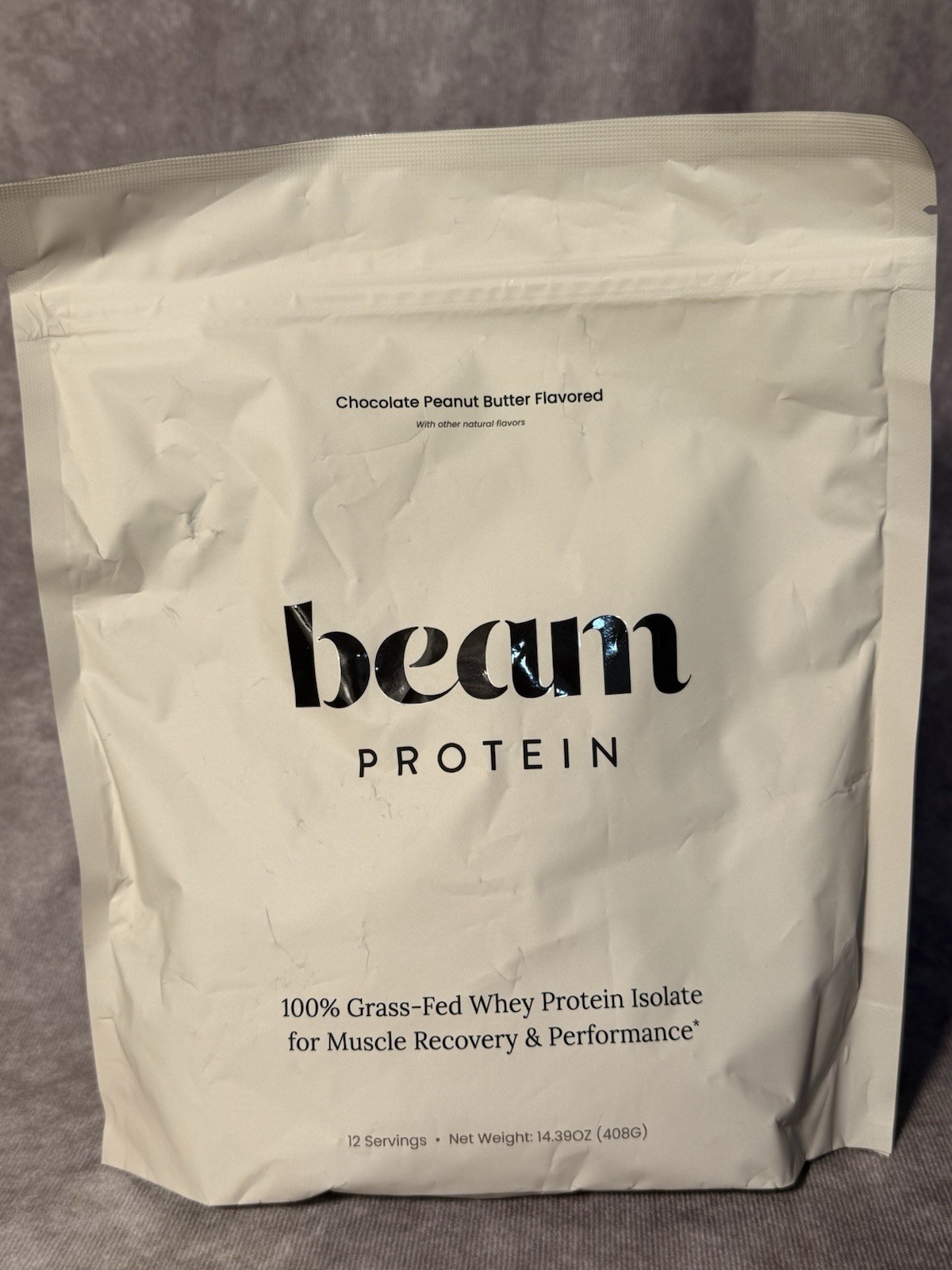 beam Grass-Fed Whey Protein Isolate Powder Chocolate Peanut Butter 14.39oz