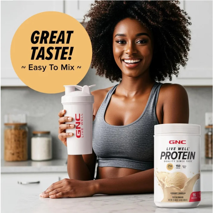 GNC Whey Protein Powder, Creamy Vanilla, 16 Servings