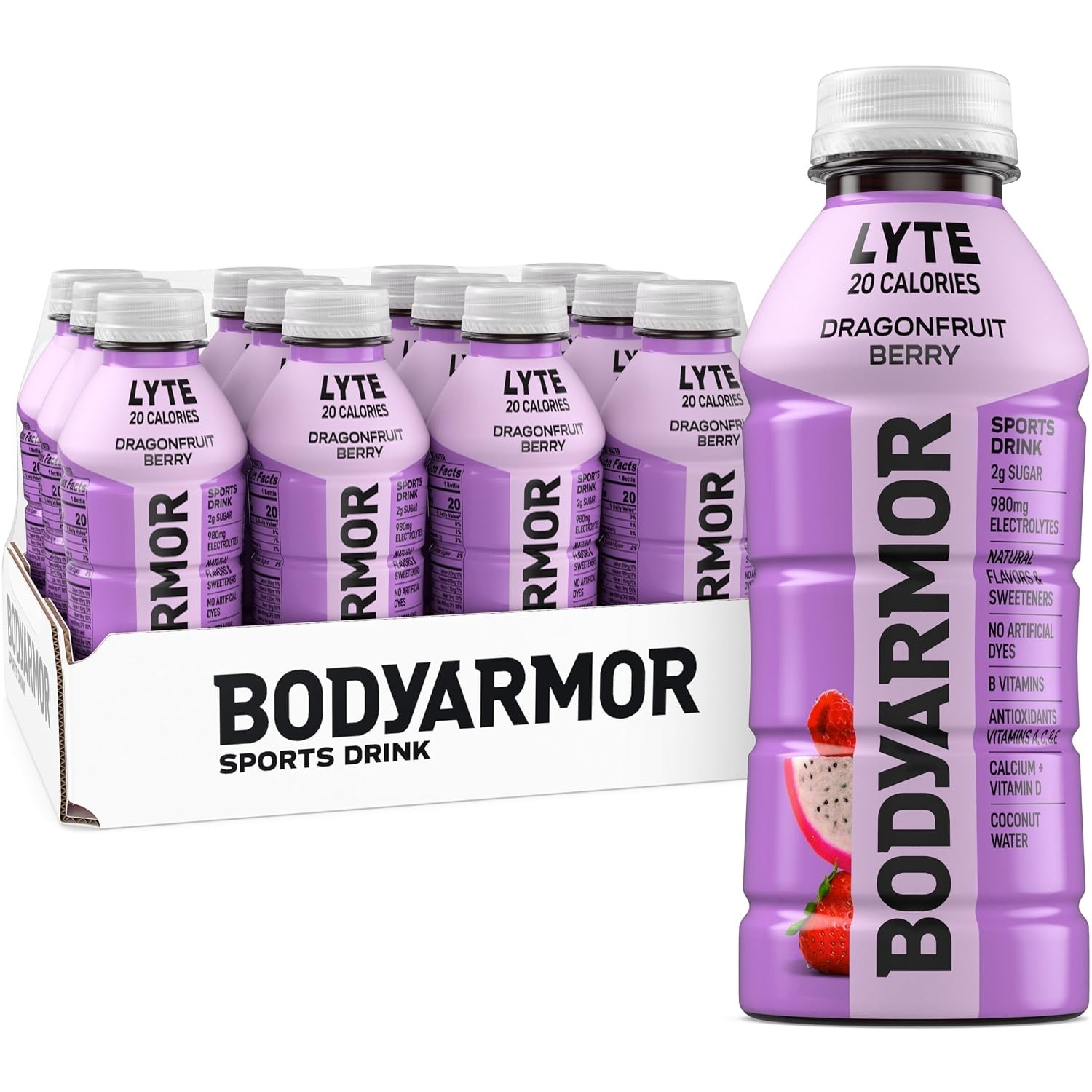12 Bottles of LYTE Dragonfruit Berry Electrolyte Drinks – Packed with Nutrients