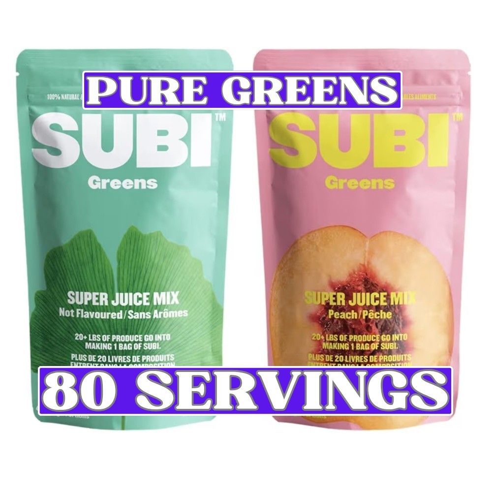 Subi Greens Super Juice Mix 2-Pack Not Flavoured-Peach 80 Servings