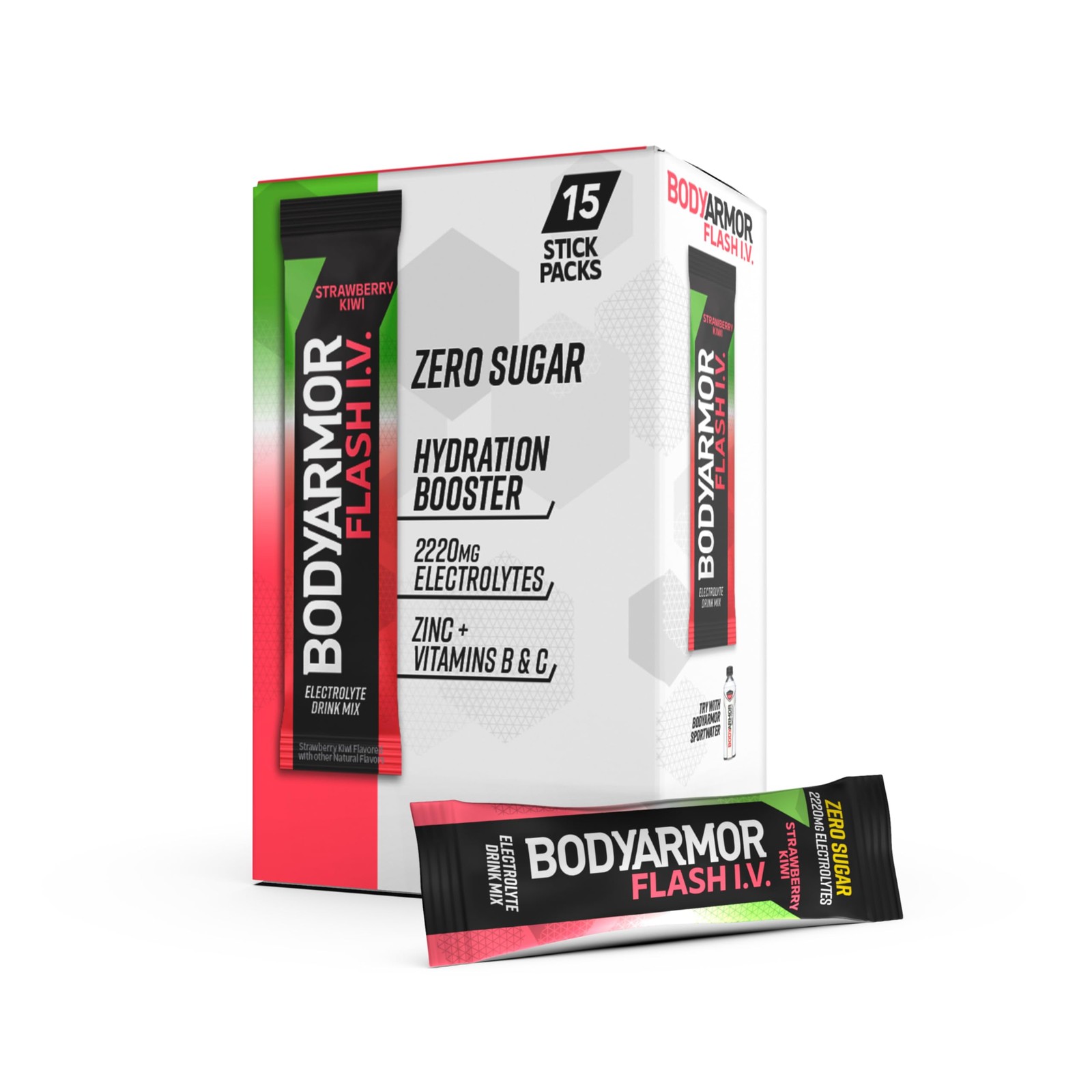 BODYARMOR Flash IV Electrolyte Packets, 0.25 Ounce (Pack of 15), Red