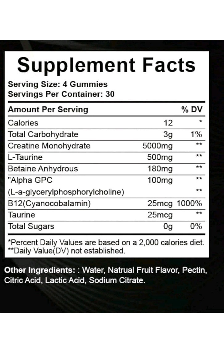 Oobvious Creatine Monohydrate Gummies 5000mg 120 Count Strawberry 2-Pack 5/26