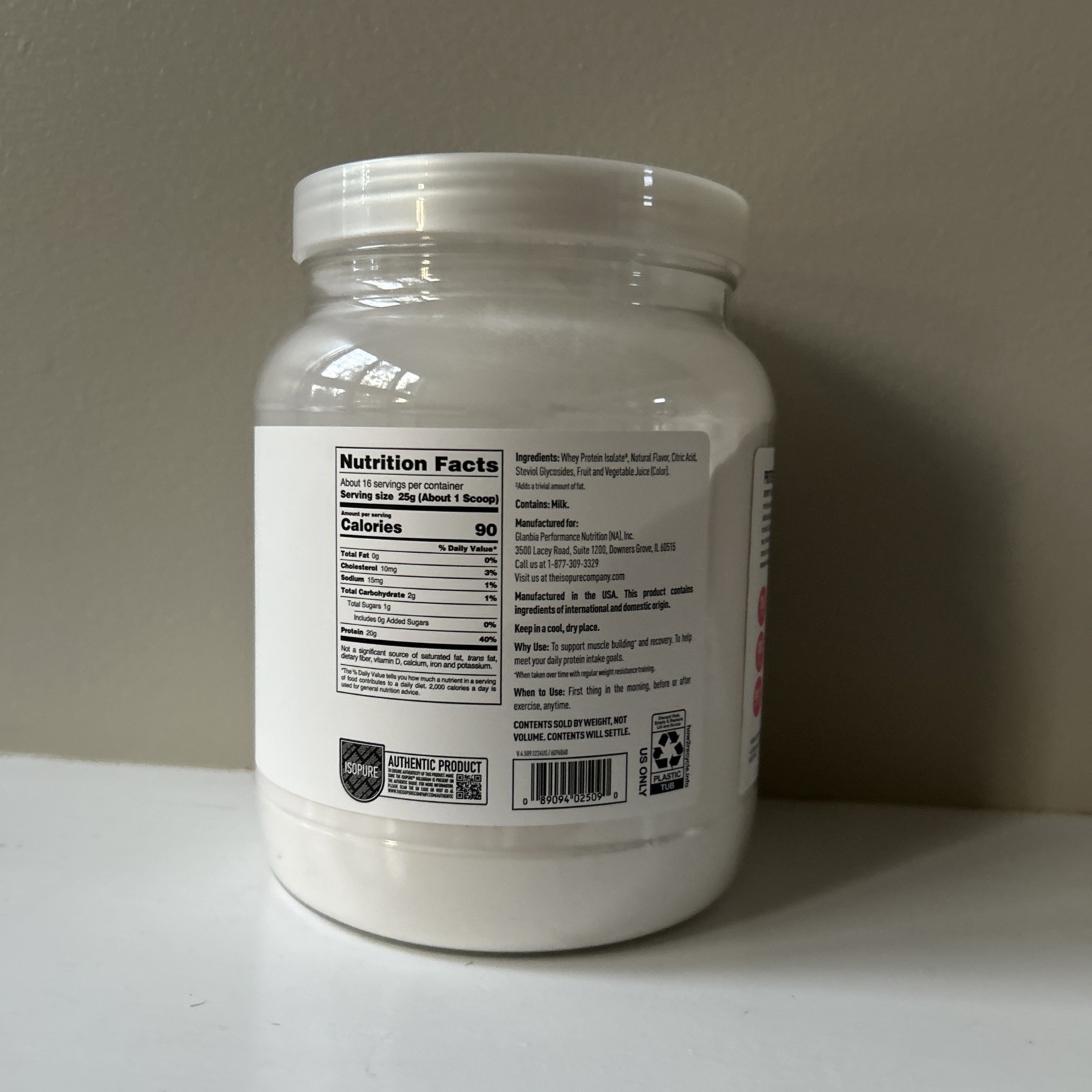 Isopure Infusions Whey Protein Powder 400g – Tropical Punch Exp 5/27