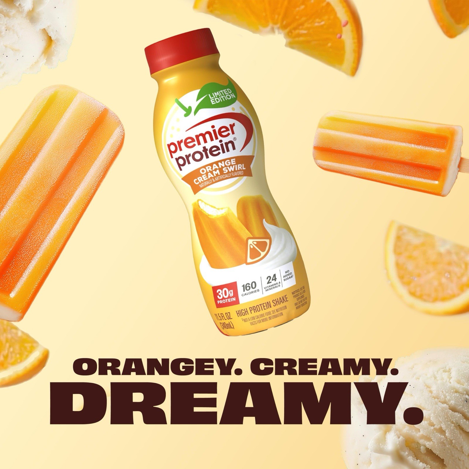 •*.Premier Protein Shake Orange🍊Cream🍦Swirl, 11.5 fl oz, 12-pack,*.•
