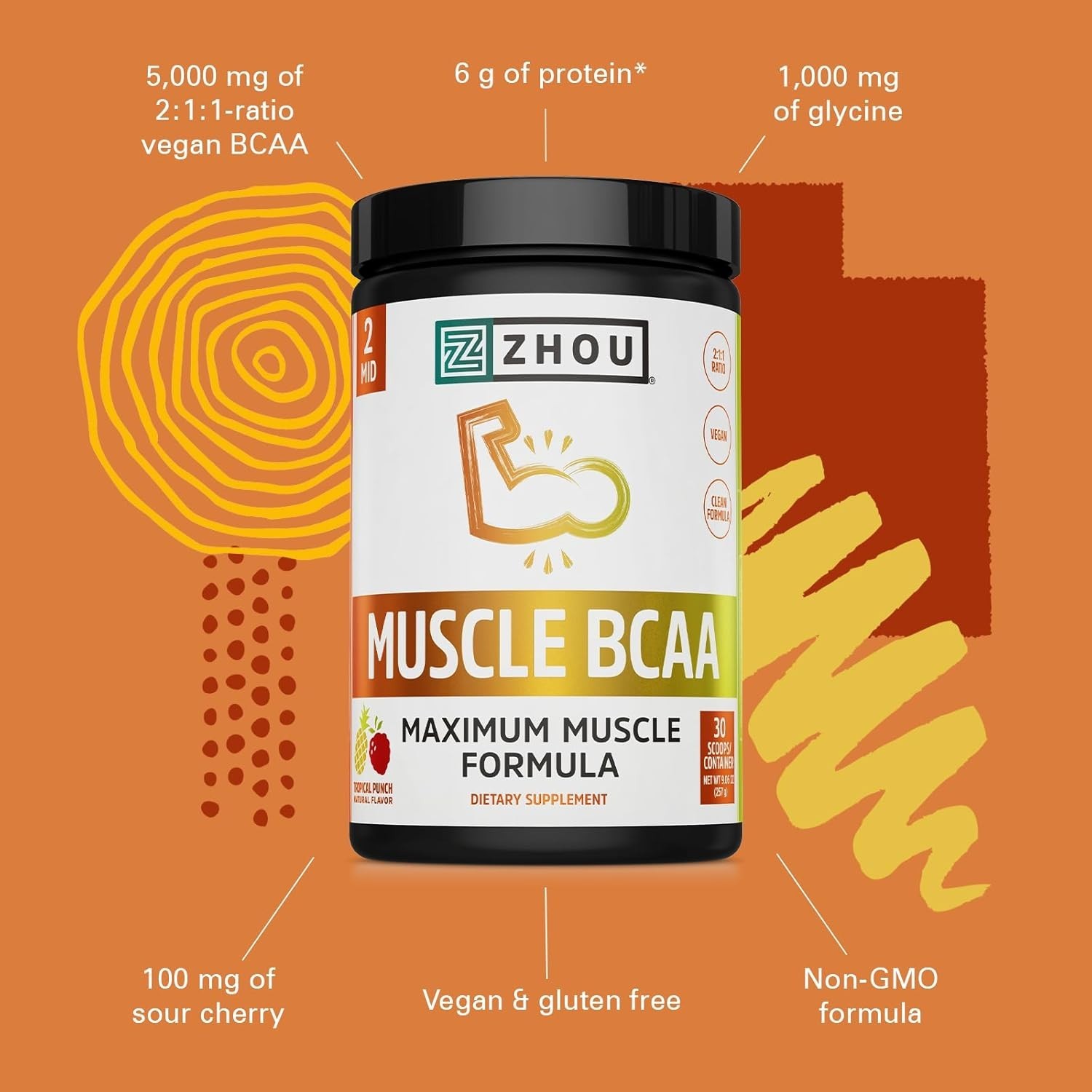Zhou Muscle BCAA 330g (Tropical Punch)
