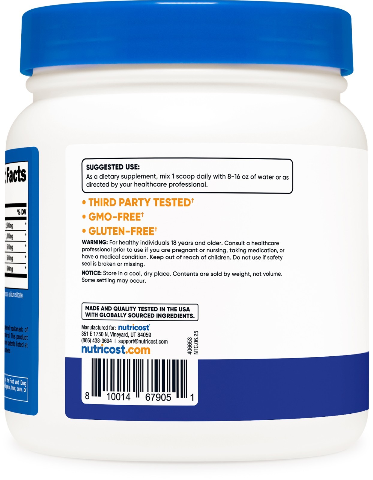 Nutricost L-Arginine Complex (Blue Raspberry, 60 Servings) -NON GMO