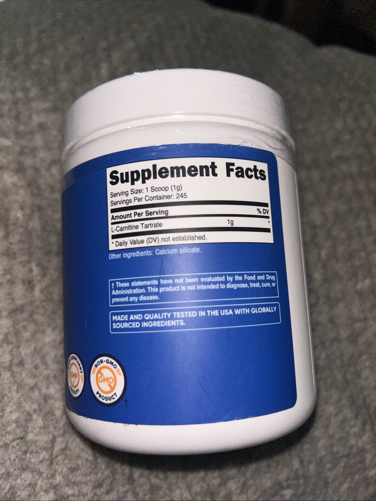 Nutricost L-Carnitine Tartrate Powder (250 Grams) – 1 Gram per Serving