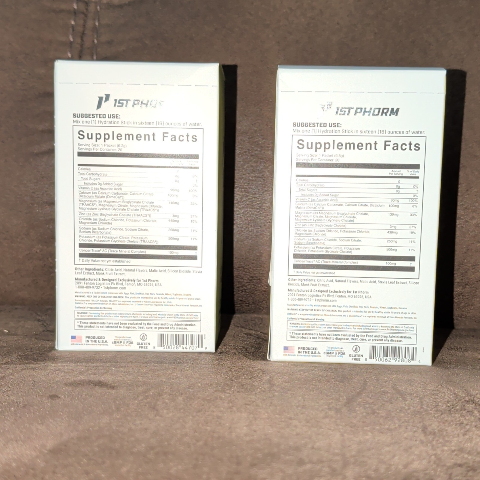 1st Phorm Hydration Electrolyte Drink Mix Powder Citrus 20 Pack Sugar-Free