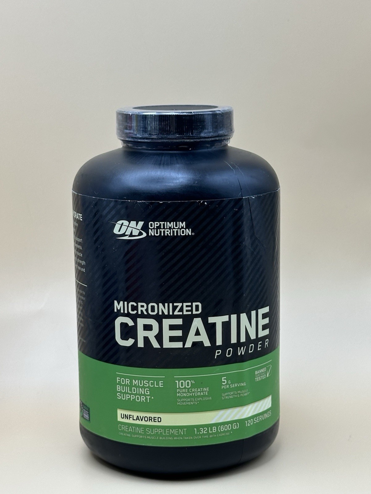 Optimum Nutrition Creatine Powder – Unflavored 1.32 Lb (600 Gram) Exp 2026