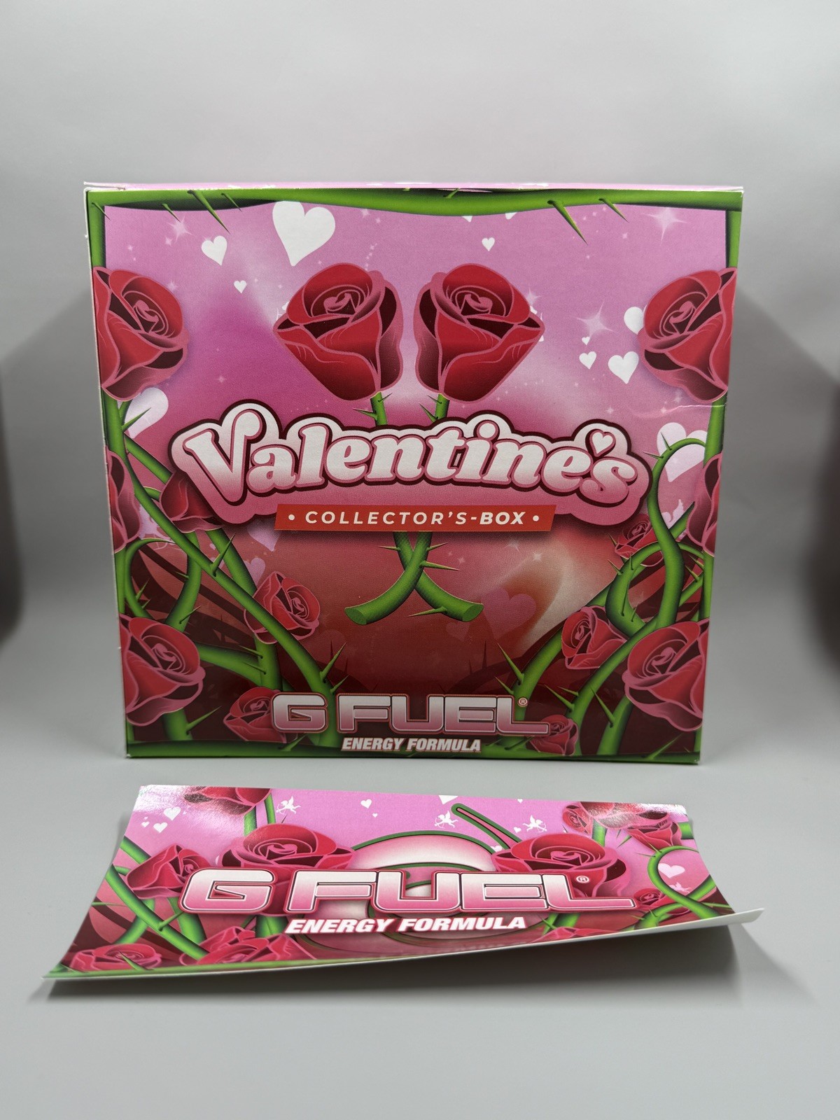 Gfuel Valentine’s Day Empty Collector’s Box and Sticker