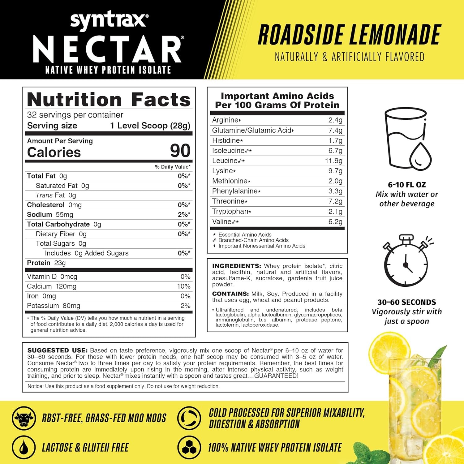 Syntrax Nectar 2lb Protein Powder Bag – Roadside Lemonade