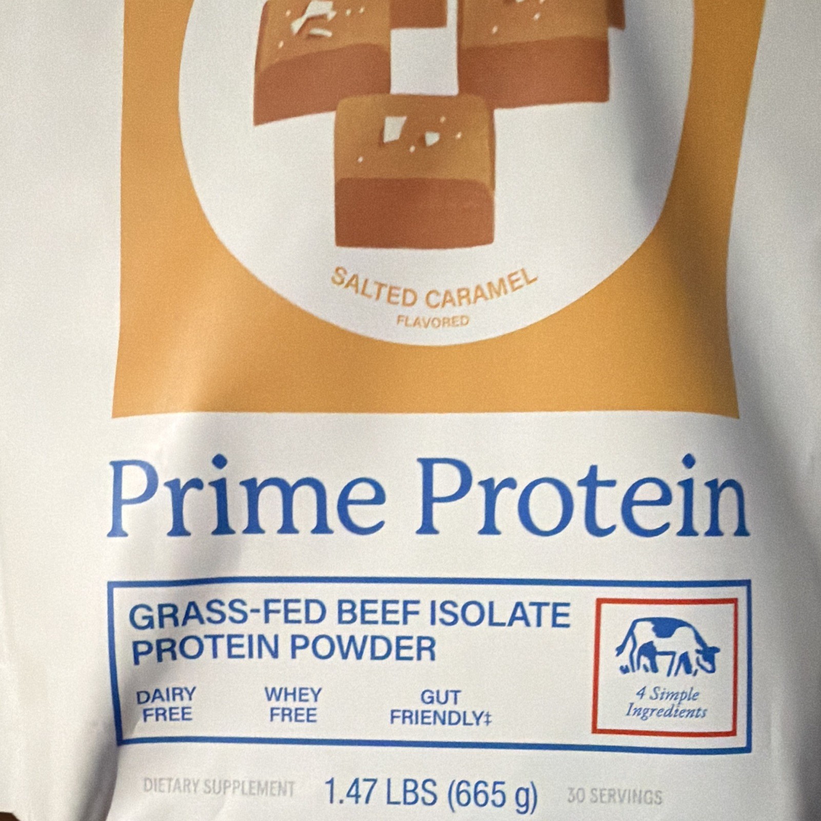 equip Prime Grass Fed Beef Protein Isolate Dairy-Free Salted Caramel 30 Sv