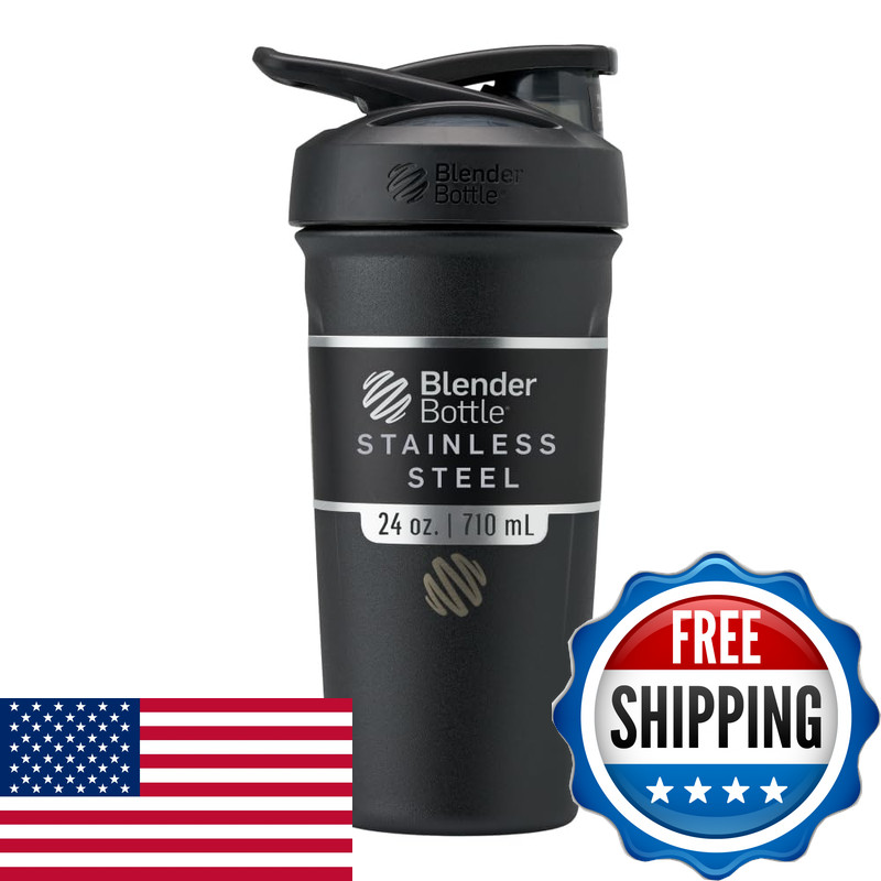 Blenderbottle Strada Shaker Cup Insulated Stainless Steel Water Bottle Wire