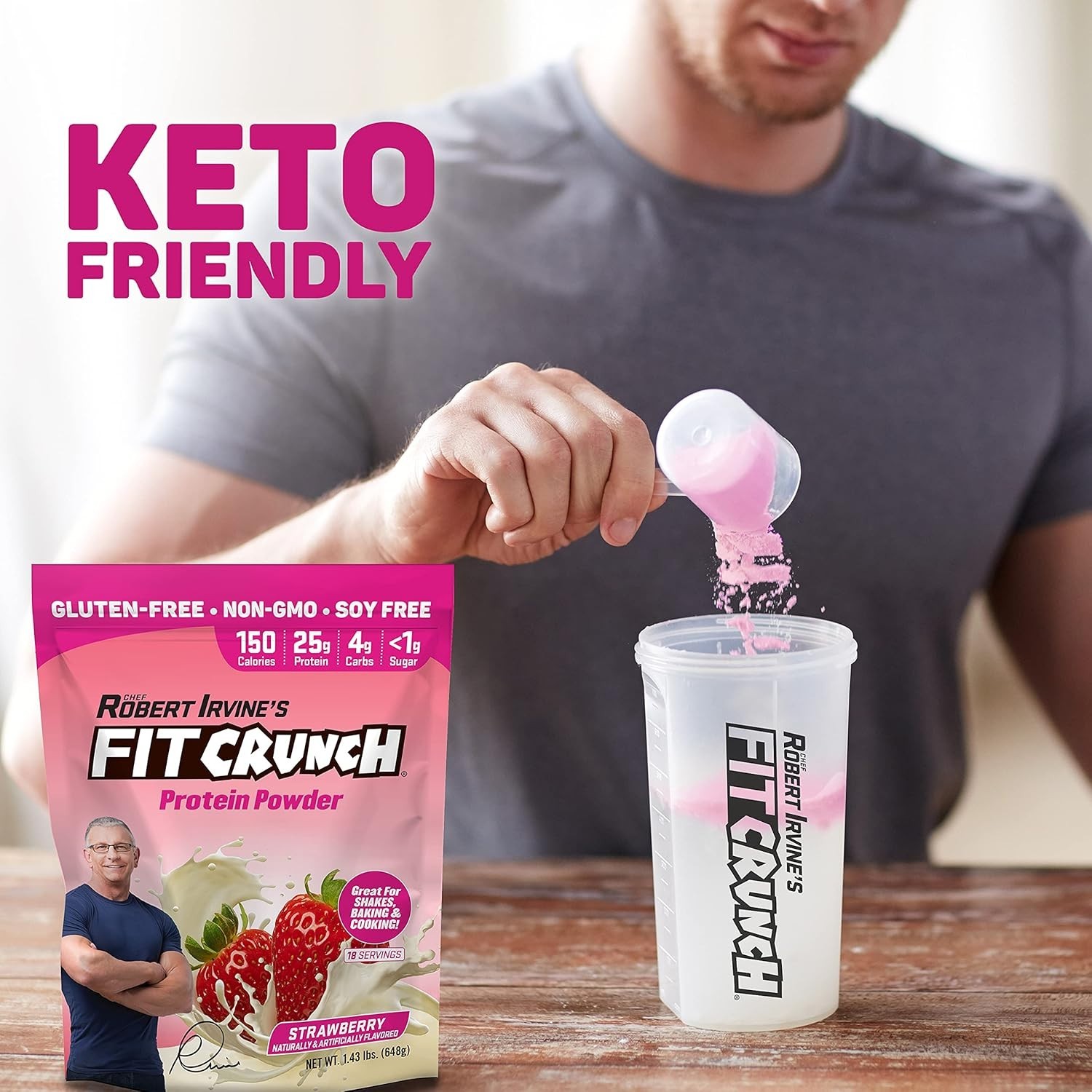 Delicious Gluten-Free Strawberry Tri-Blend Protein – Keto and Fitness Friendly