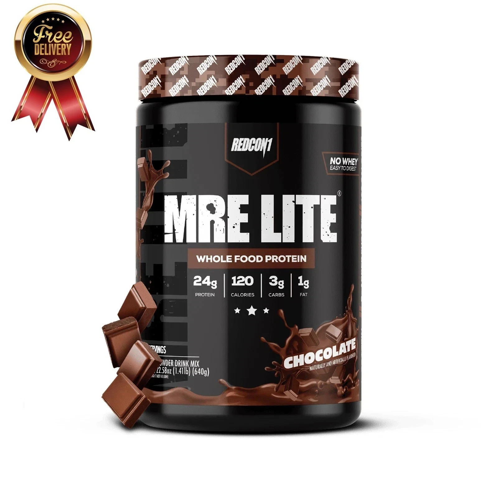 REDCON1 MRE Lite Whole Food Protein Powder Chocolate 20 Servings Whey Free