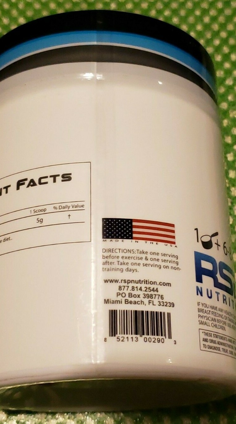 RSP – GLUTAMINE – 250gm – 50 Servings – Burn Fat / Build Muscle – Exp 7/2025