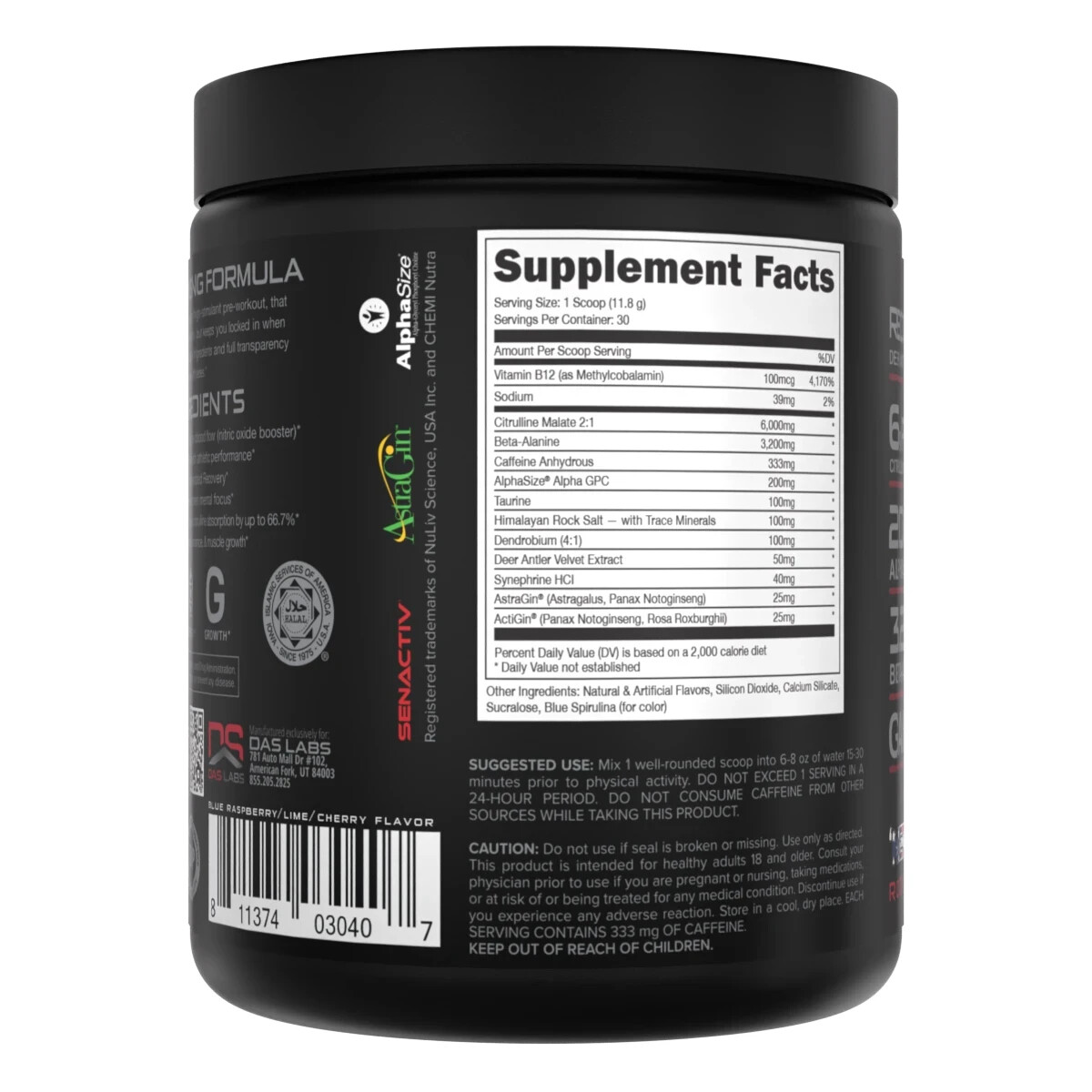 Bucked Up Woke AF Pre Workout Energy 30 servings Expire 02/2027