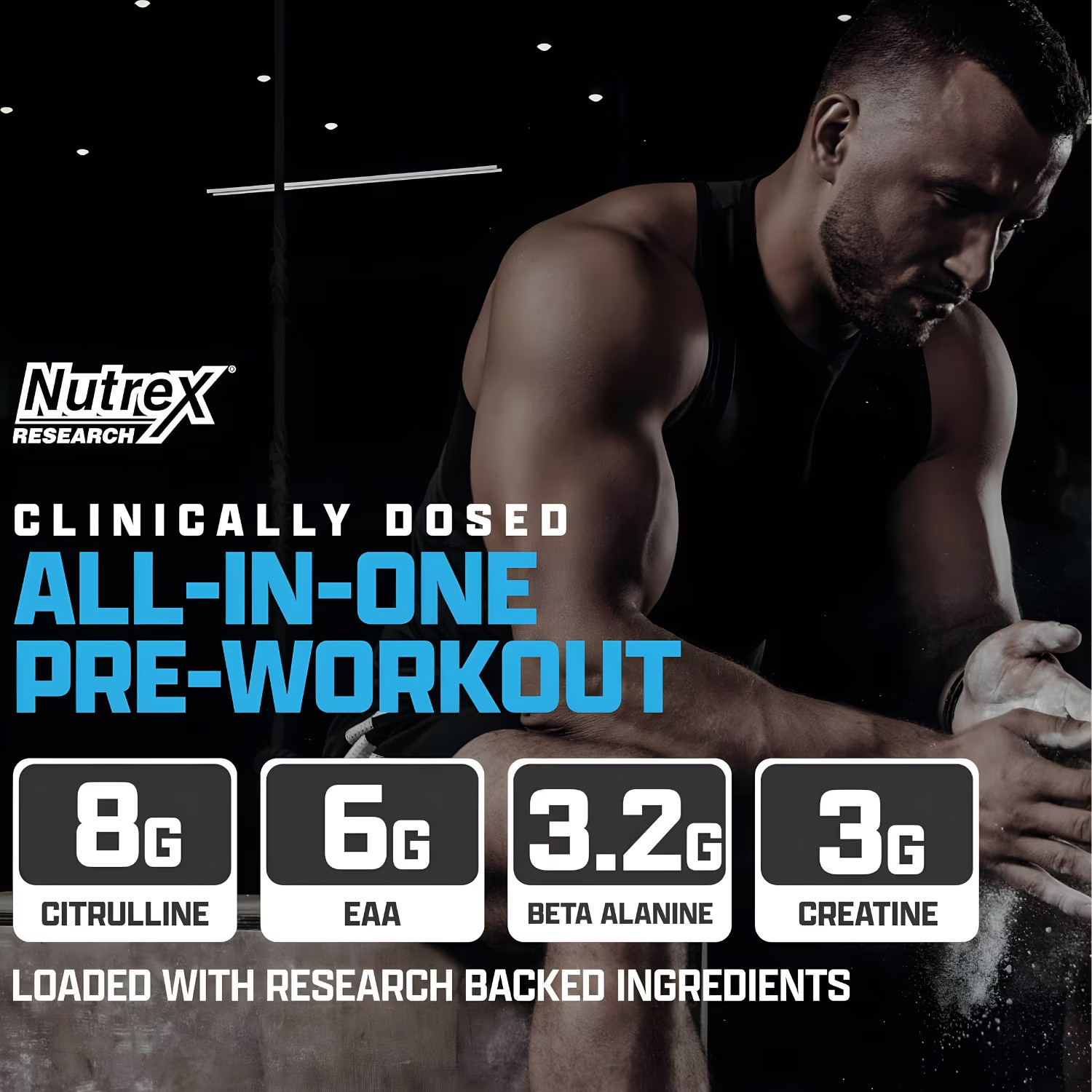 Outlift Clinically Dosed Pre Workout Powder with Creatine, 8G Citrulline, BCAA –