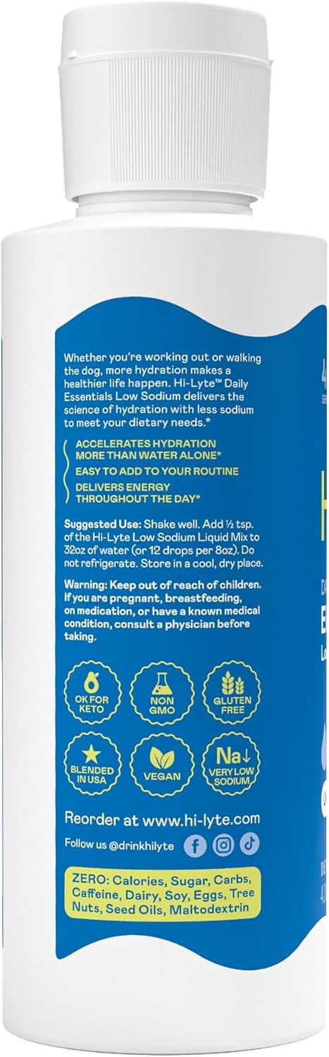Hi-Lyte Low Sodium Electrolyte Supplement for Immune Support, Fasting and Rapid