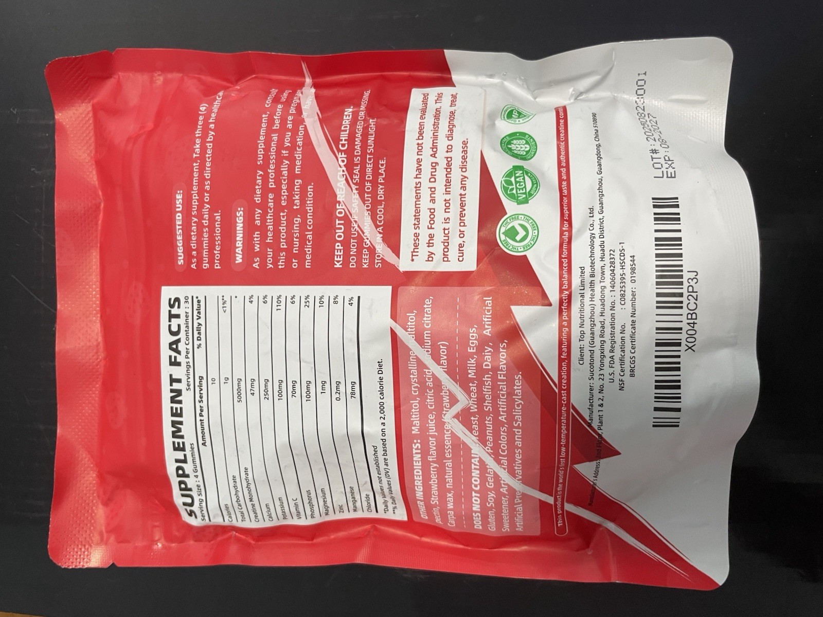 Allcoovita Creatine Monohydrate Gummies 5g