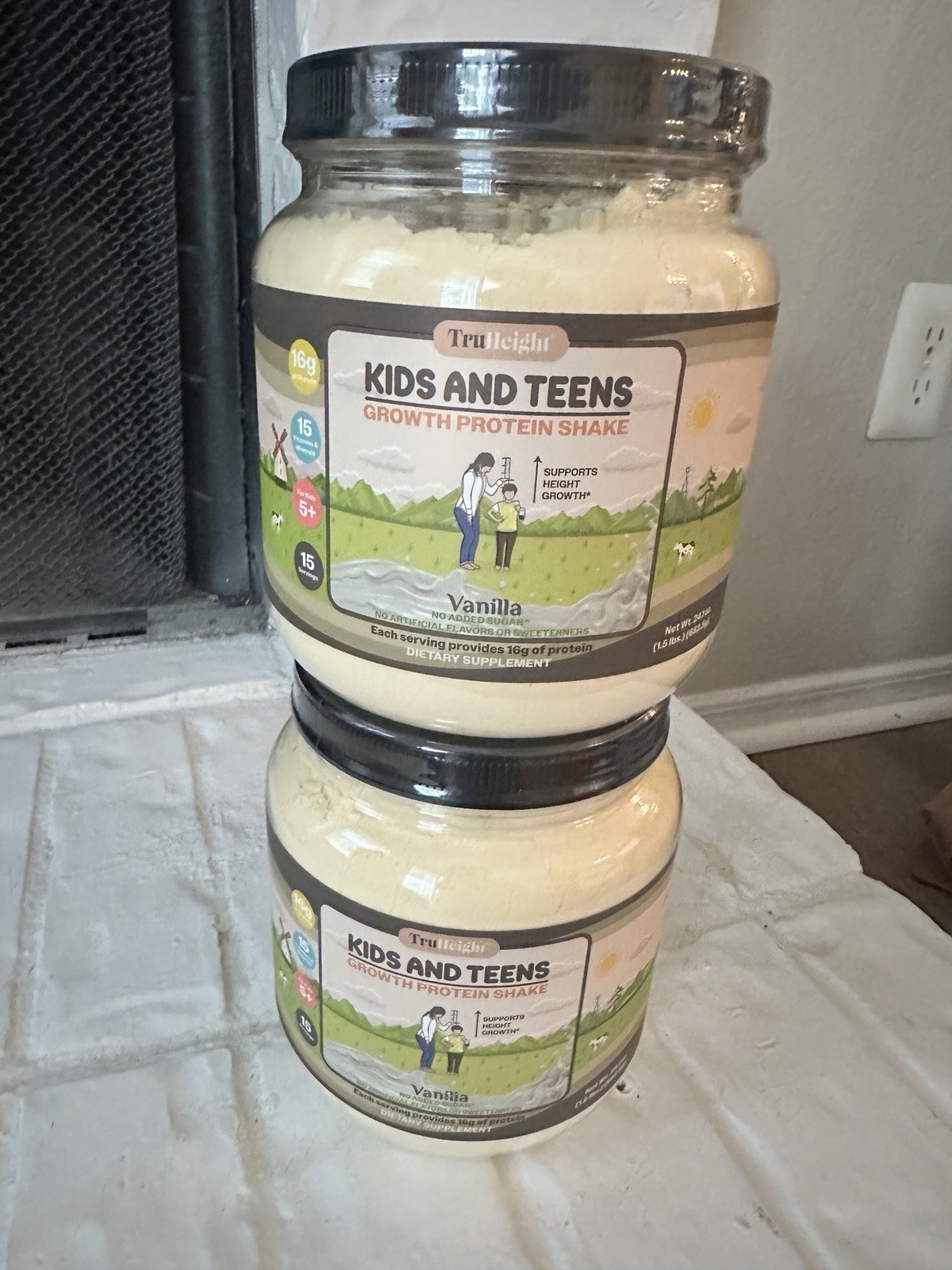 TruHeight Protein Powder, Growth Protein Shake Vanilla No sugar No Art. Flavor