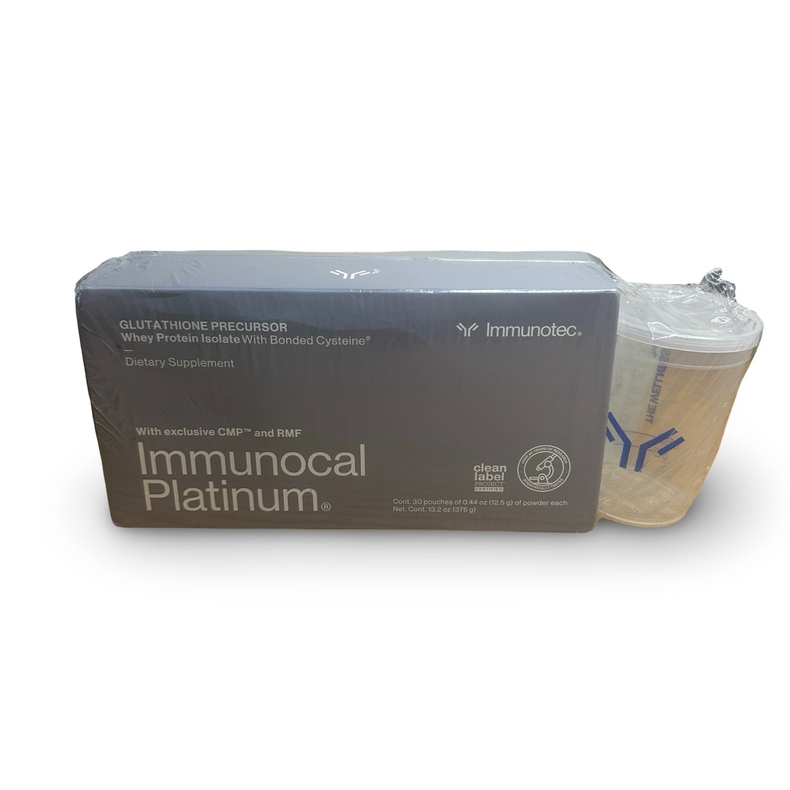Immunotec Immunocal Platinum 30 Pouches w/ Shaker Cup Exp 1/2028 Sealed