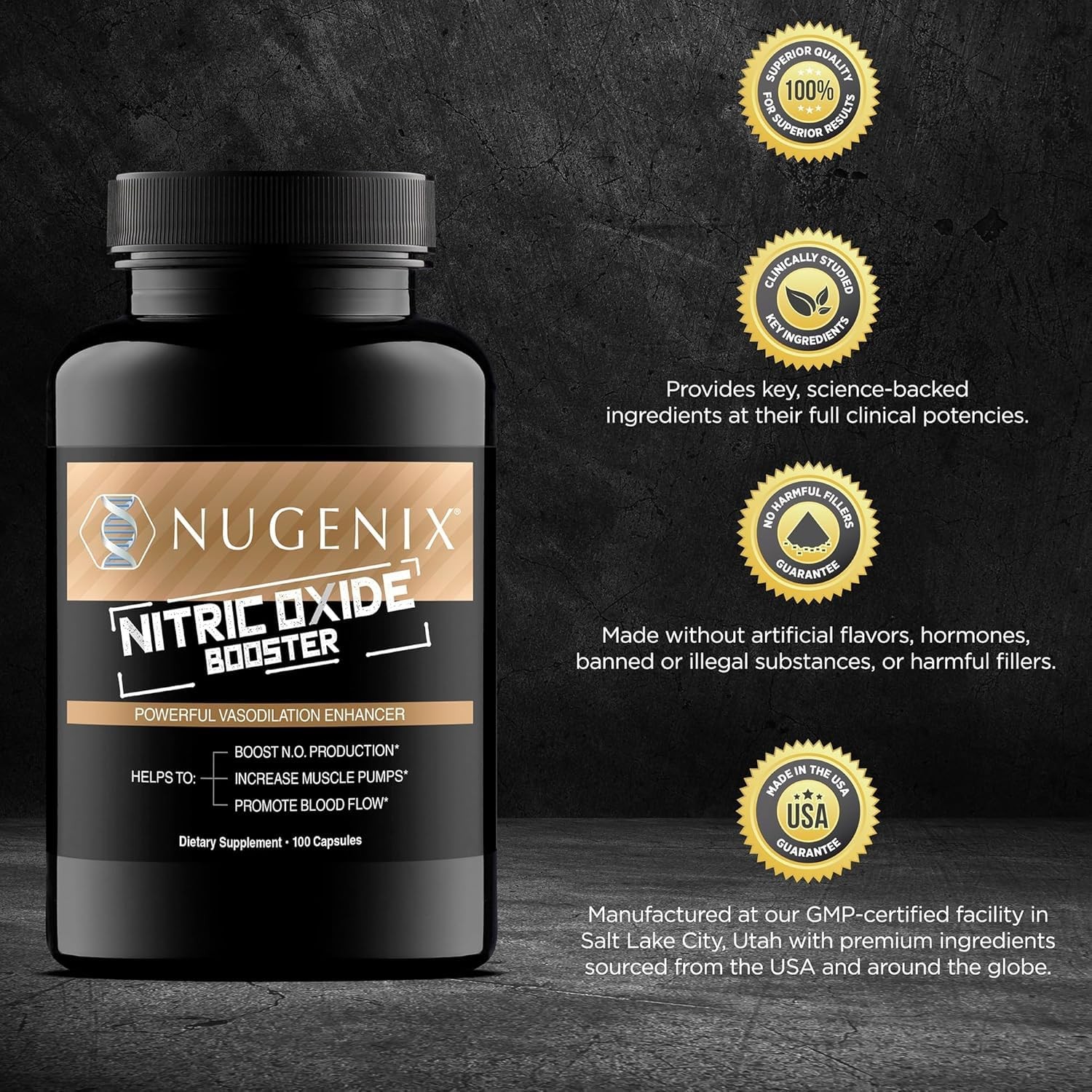 Nugenix Nitric Oxide Booster Supplement Nitric Oxide Flow, LArginine, LCitru…