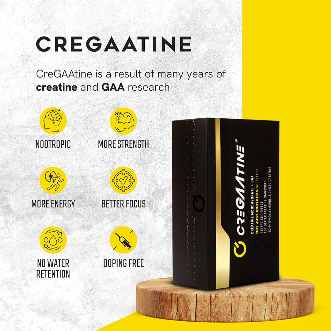 Cregaatine Micronized Creatine Monohydrate + GAA | Increase Strength, No Water
