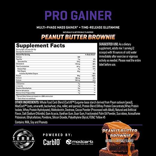Performix | PRO GAINER – Mass Gainer + Glutamine | Peanut Butter Brownie, 2.7 lb